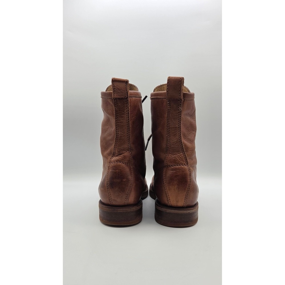 Frye Veronica Women's Combat Boots 8 B Cognac Brown Leather Lace Up Goodyear - Picture 3 of 16
